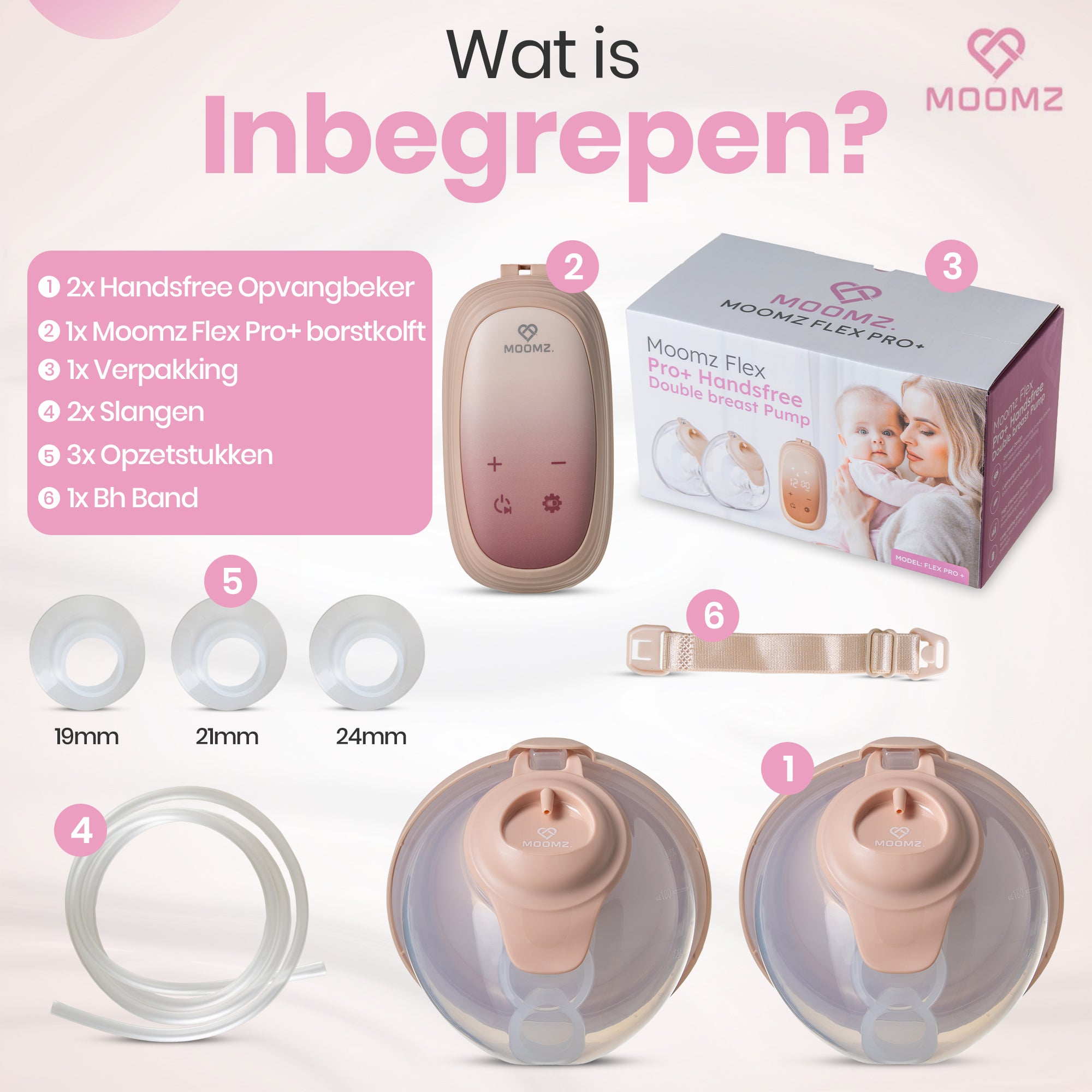Moomz Handsfree Borstkolf Flex Pro+ Dubbel